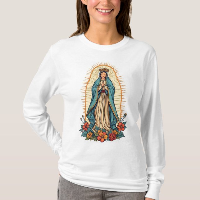 Virgin of Guadalupe Women's Long Sleeve Tee Shirt (Vorderseite)
