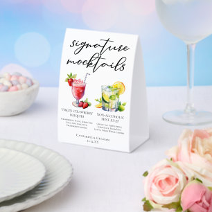 Virgin Strawberry Daiquiri Mint Julep Mocktails Tischaufsteller
