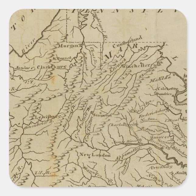 Virginia 12 quadratischer aufkleber (Vorderseite)