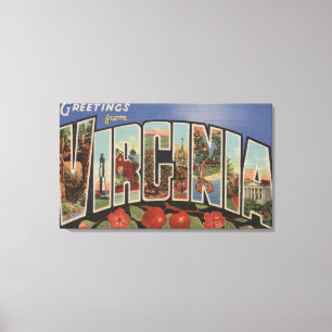 Virginia (Äpfel/Blüten) - Große Buchstabenszenen Leinwanddruck