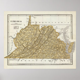 Virginia Atlas Karte Poster
