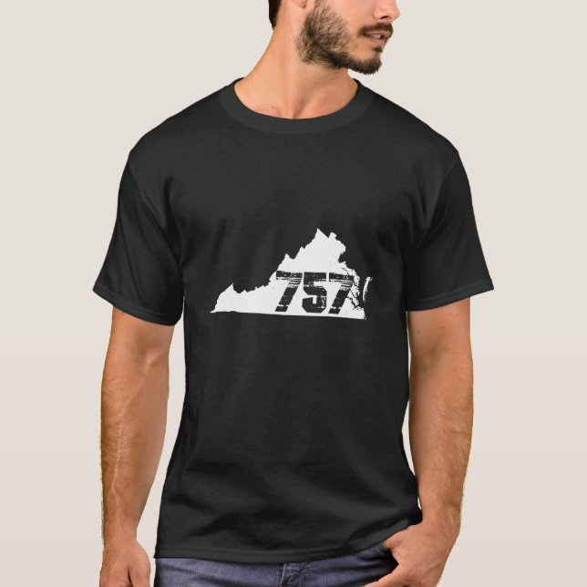 Virginia Beach 757 Area Code T Shirt (Vorderseite)