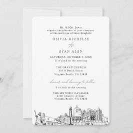 Virginia Beach Church Wedding Two Location Einladung