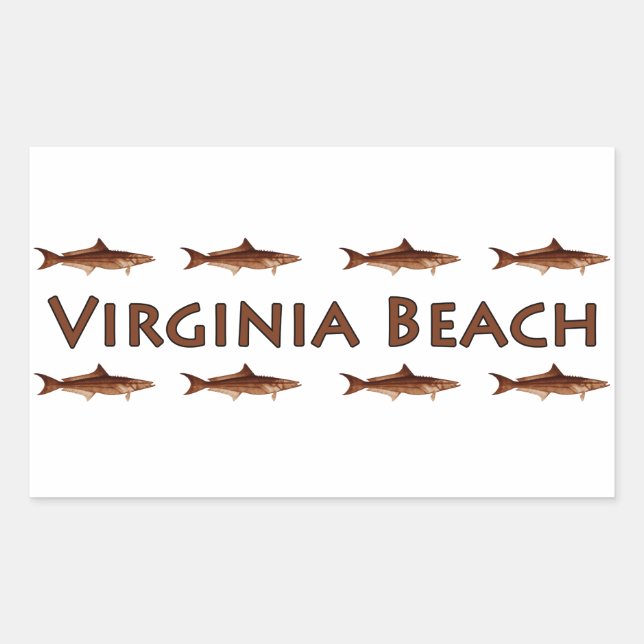 Virginia Beach Cobia Saltwater Fishing-Logo Rechteckiger Aufkleber (Vorderseite)