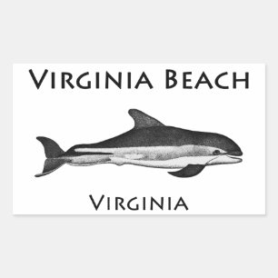 Virginia Beach (Delphinlogo) Rechteckiger Aufkleber