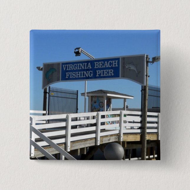 Virginia Beach Fishing Pier Button (Vorderseite)