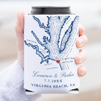 Virginia Beach Map Elegant Navy Blue Gastgeschenk
