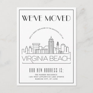 Virginia Beach Modern Deko Änderung der Anschrif Ankündigungspostkarte