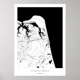 Virginia Beach Modern Minimal Abstrakt einfache Ka Poster