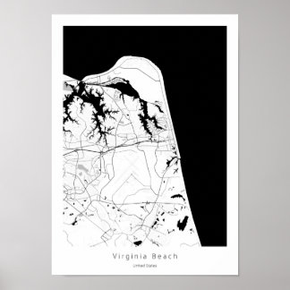 Virginia Beach Modern Minimal Abstrakt einfache Ka Poster