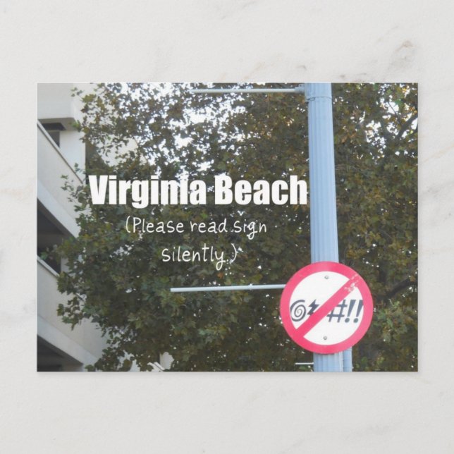 Virginia Beach Profanity Signs Postkarte (Vorderseite)