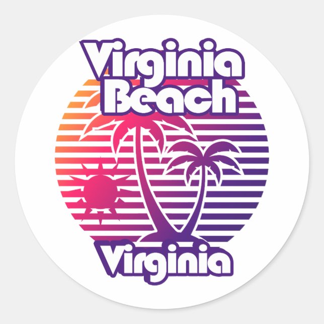 Virginia Beach Runder Aufkleber (Vorderseite)
