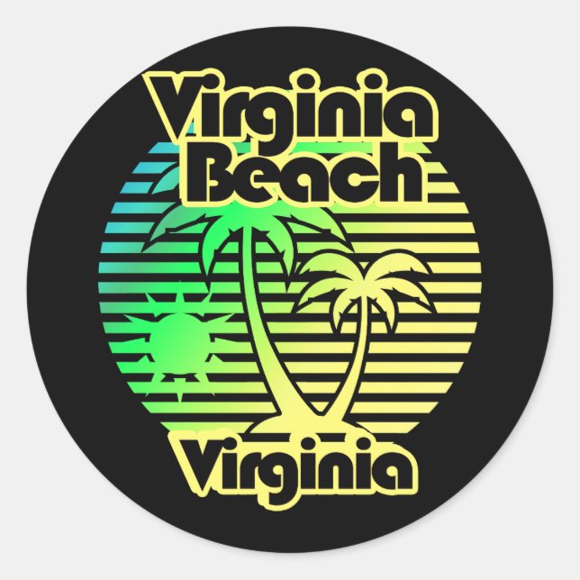 Virginia Beach Runder Aufkleber (Vorderseite)