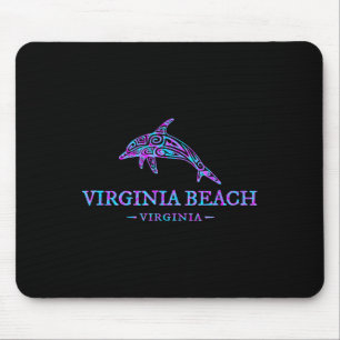 Virginia Beach Virginia Colorful Dolphin Urlaub Mousepad