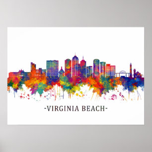 Virginia Beach Virginia Skyline Poster