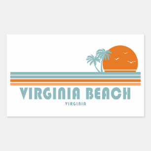 Virginia Beach Virginia Sonnenpalmen Rechteckiger Aufkleber