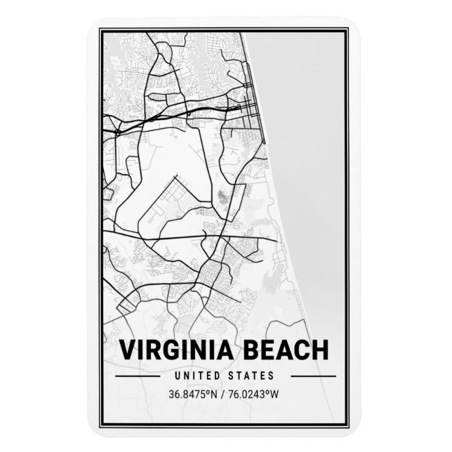 Virginia Beach Virginia USA Reiseplan Magnet (Vertikal)