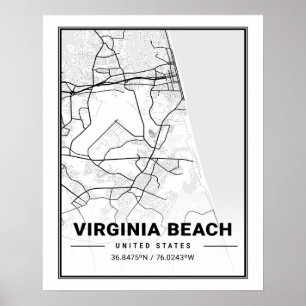 Virginia Beach Virginia USA Reiseplan Poster