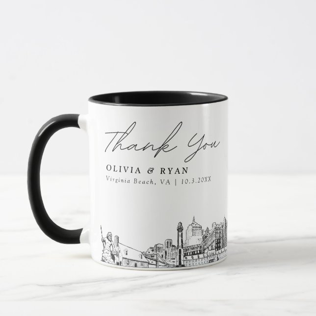 Virginia Beach Wedding Minimal Custom Coffee Mug (Gauche)