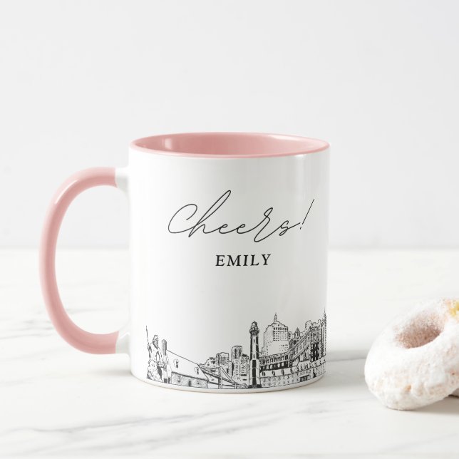 Virginia Beach Wedding Personalisiert Coffee Tasse (Mit Donut)