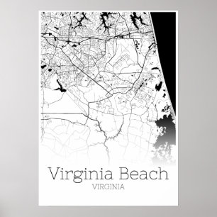 Virginia- Beachkarte - Virginia City Karten-Plakat Poster