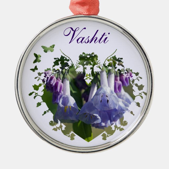 Virginia Bluebells Wildblumen Silbernes Ornament (Vorne)