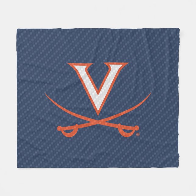 Virginia Cavaliers Carbon Fiber Fleecedecke (Vorderseite (Horizontal))