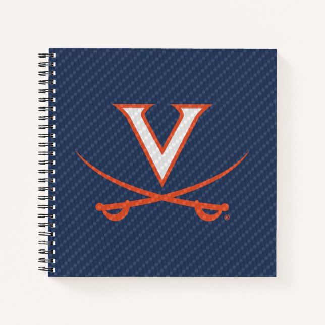 Virginia Cavaliers Carbon Fibre Notizbuch (Vorderseite)