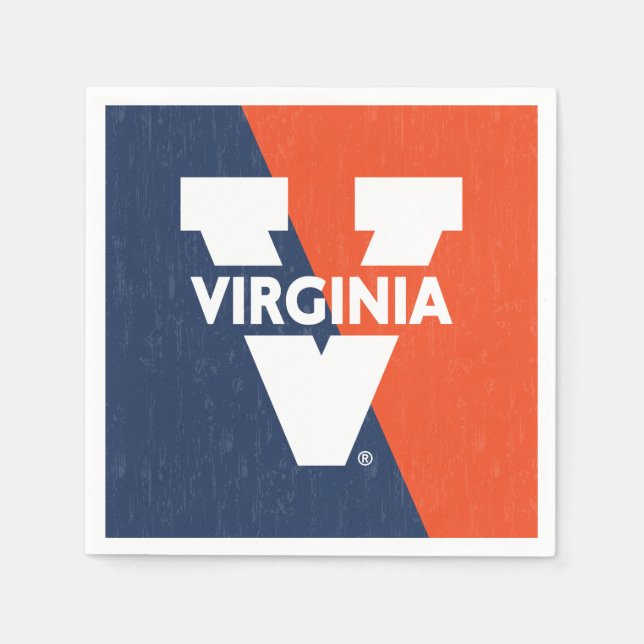 Virginia Cavaliers Farbblock gestört Serviette (Vorderseite)