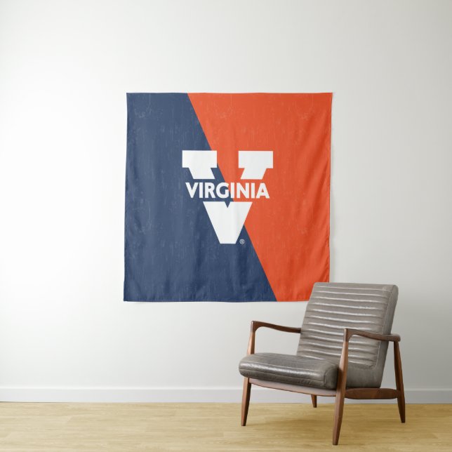 Virginia Cavaliers Farbblock gestört Wandteppich (Beispiel)