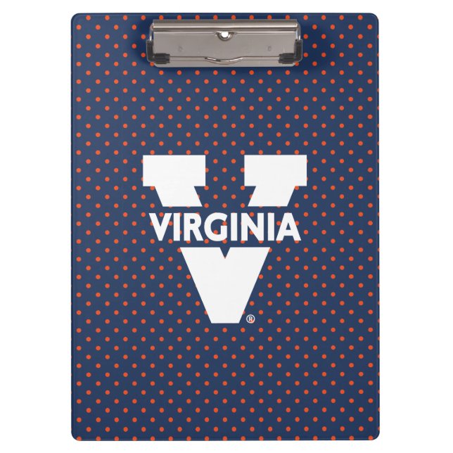Virginia Cavaliers Polka Dots Klemmbrett (Vorderseite)