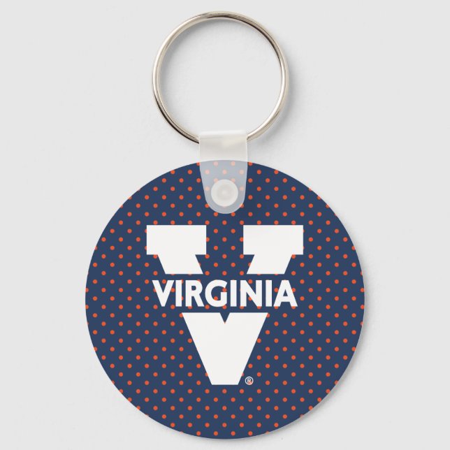 Virginia Cavaliers Polka Dots Schlüsselanhänger (Vorderseite)