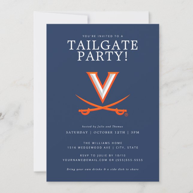 Virginia Cavaliers Tailgate Party Ankündigung (Vorderseite)