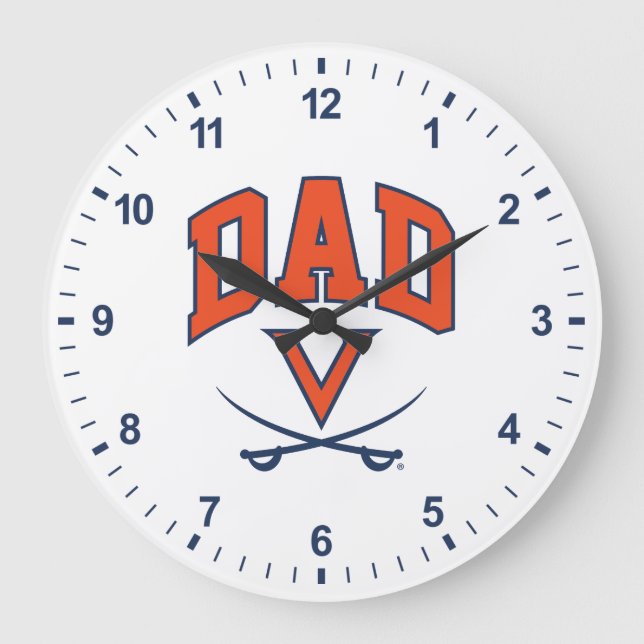 Virginia Cavaliers Vater Große Wanduhr (Vorderseite)