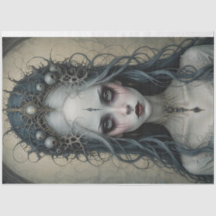 Virginia Creepy Woman Skull Dekoupage Paper Seidenpapier