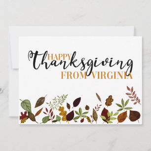 Virginia Fall Foliage Erntedank Card Feiertagskarte