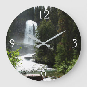 Virginia Falls at Glacier National Park Große Wanduhr