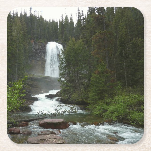 Virginia Falls at Glacier National Park Rechteckiger Pappuntersetzer (Vorderseite)