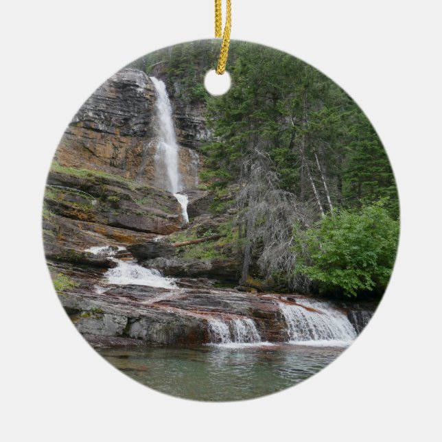 Virginia Falls II at Glacier National Park Keramik Ornament (Vorne)