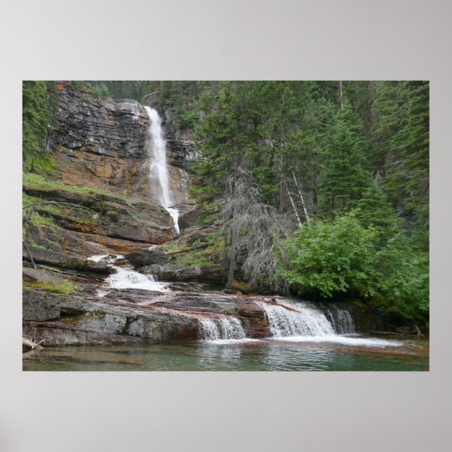 Virginia Falls II at Glacier National Park Poster (Vorne)