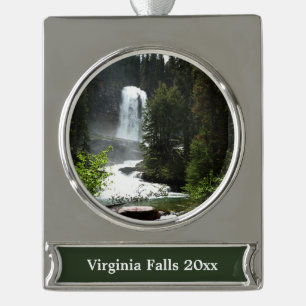 Virginia Falls im Glacier-Nationalpark Banner-Ornament Silber