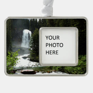 Virginia Falls im Glacier-Nationalpark Rahmen-Ornament Silber