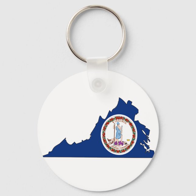 Virginia Flag Karte Schlüsselanhänger (Vorderseite)