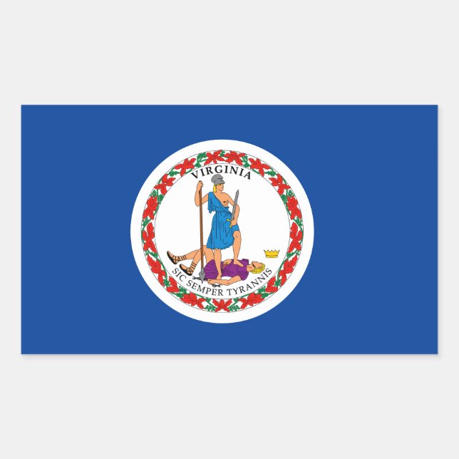 Virginia Flag Rechteckiger Aufkleber (Vorderseite)