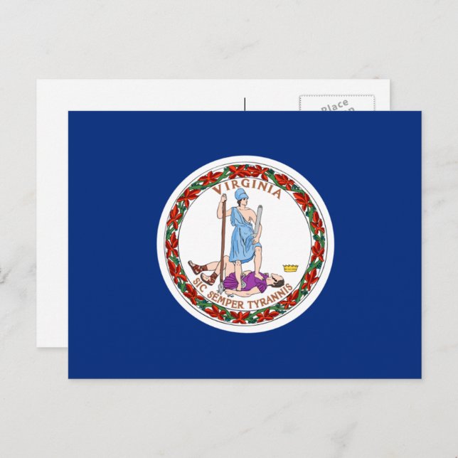 Virginia-Flagge, Flagge Postkarte (Vorne/Hinten)