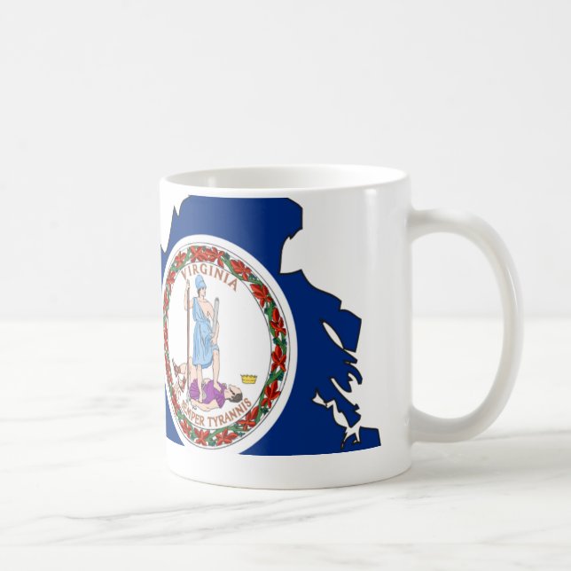 Virginia-Flaggen-Karte Kaffeetasse (Rechts)