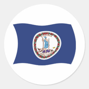 Virginia-Flaggenaufkleber Runder Aufkleber