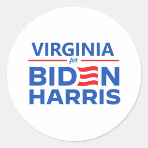 Virginia für Biden Harris Runder Aufkleber