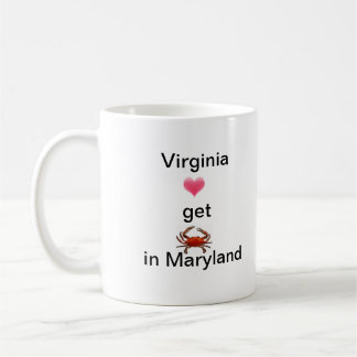 Virginia-Herzen erhalten Krabben in MD Kaffeetasse