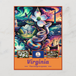 Virginia Historic Splendor Elegante Sehenswürdigke Postkarte